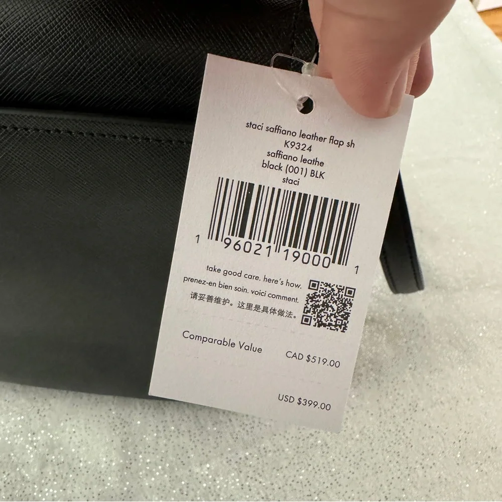 KATE SPADE Black Staci Saffiano Leather Flap Crossbody Bag - Picture 15 of 15